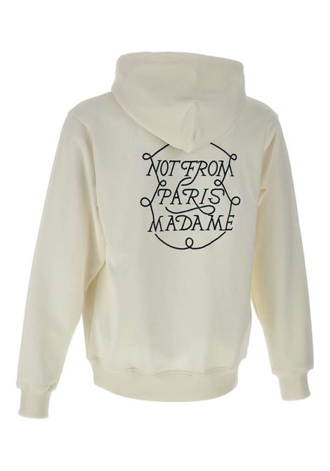 Felpa con cappuccio con motivo ricamato in bianco Drole de monsieur - uomo DROLE DE MONSIEUR | HO183CO127OW